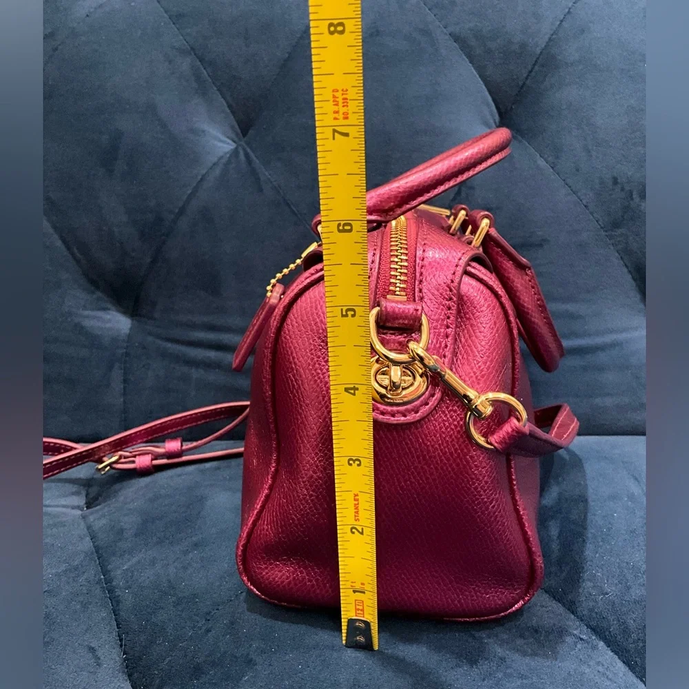 Coach baby Bennett Satchel Crossgrain Leather New without tag metallic pink - Picture 5 of 9